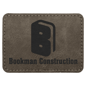3 1/2" x 2 1/2" Dark Gray Premier Leatherette Rectangle Patch with Premium Adhesive - Collection — catalog reference 138