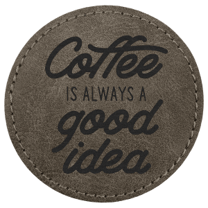 3" Dark Gray Premier Leatherette Round Patch with Premium Adhes ive - Collection — catalog reference 156
