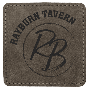 3" x 3" Dark Gray Premier Leatherette Square Patch with Premium Adhesive - Collection — catalog reference 192