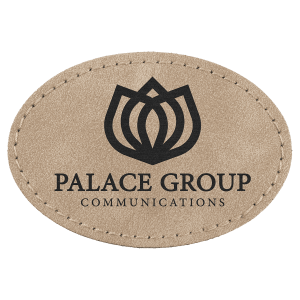 3" x 2" Light Tan Premier Leatherette Oval Patch with Premium Adhesive - Collection — catalog reference 166
