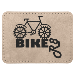 3 1/2" x 2 1/2" Light Tan Premier Leatherette Rectangle Patch with Premium Adhesive - Collection — catalog reference 139