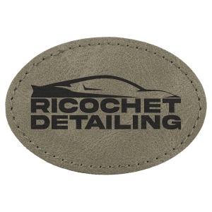 3" x 2" Light Green Premier Leatherette Oval Patch with Premium Adhesive - Collection — catalog reference 167