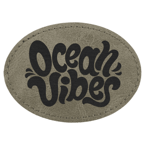 Oval Patch with Premium Adhesive - Leatherette, Collection 3 1/2" x 2 1/2", Light Green — catalog reference 176