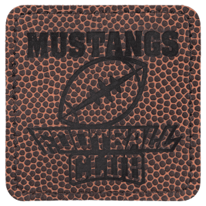 3" x 3" Square Football Leatherette Patch with Adhesive — catalog reference 1440