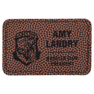 3" x 2" Rectangle Football Leatherette Patch with Adhesive — catalog reference 1311
