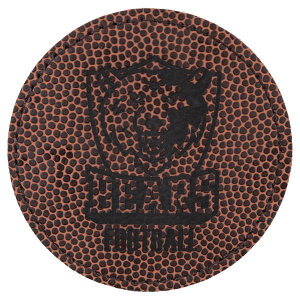 3" Round Football Leatherette Patch with Adhesive — catalog reference 1384