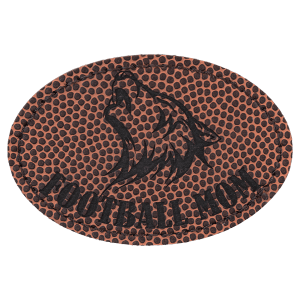 3" x 2" Oval Football Leatherette Patch with Adhesive — catalog reference 1397