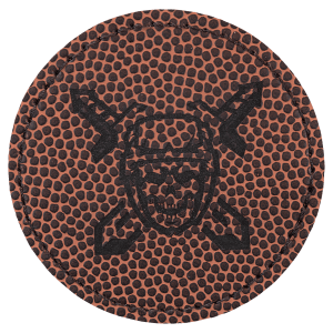 2 1/2" Football Leatherette Round Patch with Premium Adhesive — catalog reference 1515