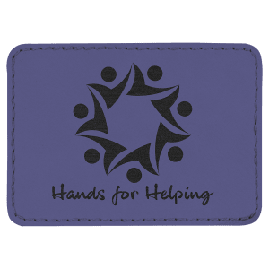 3 1/2" x 2 1/2" Rectangle Purple Leatherette Patch with Adhesive — catalog reference 1338