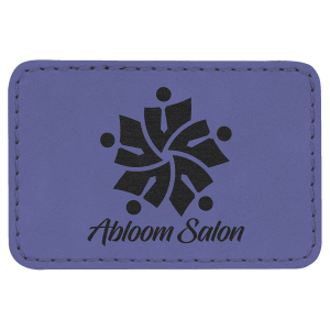 3" x 2" Rectangle Purple Leatherette Patch with Adhesive — catalog reference 1310