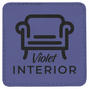 3" x 3" Square Purple Leatherette Patch with Adhesive — catalog reference 1439