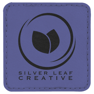 2 1/2" x 2 1/2" Purple Leatherette Square Patch with Premium Adhesive — catalog reference 1546
