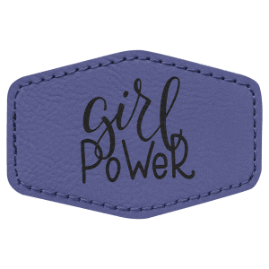 3" x 2" Purple Leatherette Hex Patch with Premium Adhesive — catalog reference 1576