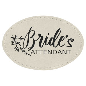 3" x 2" White Leatherette Oval Patch with Premium Adhesive — catalog reference 1487