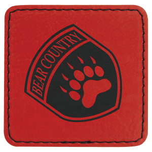 2 1/2" x 2 1/2" Red Leatherette Square Patch with Premium Adhesive — catalog reference 1548