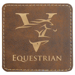 3" x 3" Rustic/Gold Leatherette Square Patch with Premium Adhesive — catalog reference 1534