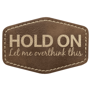 3" x 2" Rustic/Gold Leatherette Hex Patch with Premium Adhesive — catalog reference 1579