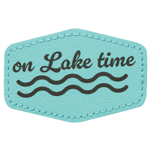 3" x 2" Teal Leatherette Hex Patch with Premium Adhesive — catalog reference 1581