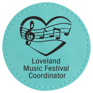 2 1/2" Teal Leatherette Round Patch with Premium Adhesive — catalog reference 1521