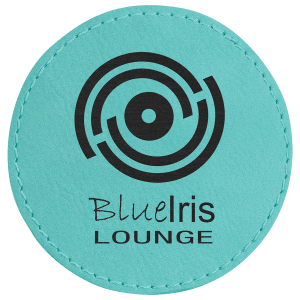 3" Teal Leatherette Round Patch with Premium Adhesive — catalog reference 1506