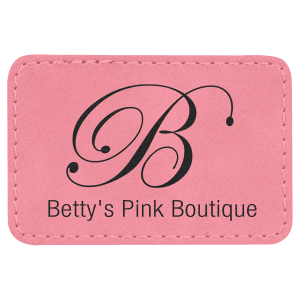 3" x 2" Pink Leatherette Rectangle Patch with Premium Adhesive — catalog reference 1463