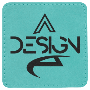 3" x 3" Teal Leatherette Square Patch with Premium Adhesive — catalog reference 1536