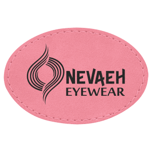 3" x 2" Pink Leatherette Oval Patch with Premium Adhesive — catalog reference 1492