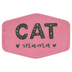 3" x 2" Pink Leatherette Hex Patch with Premium Adhesive — catalog reference 1582