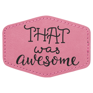 3 1/2" x 2 1/2" Pink Leatherette Hex Patch with Premium Adhesive — catalog reference 1567