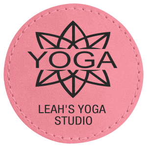 2 1/2" Pink Leatherette Round Patch with Premium Adhesive — catalog reference 1522
