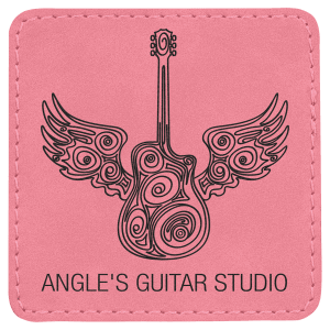 3" x 3" Pink Leatherette Square Patch with Premium Adhesive — catalog reference 1537