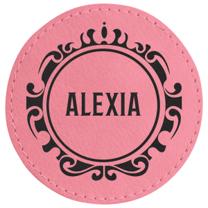 3" Pink Leatherette Round Patch with Premium Adhesive — catalog reference 1507
