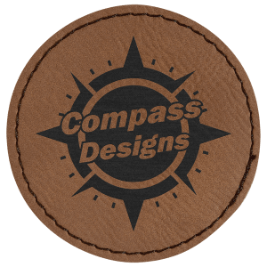 2 1/2" Dark Brown Leatherette Round Patch with Premium Adhesive — catalog reference 1524