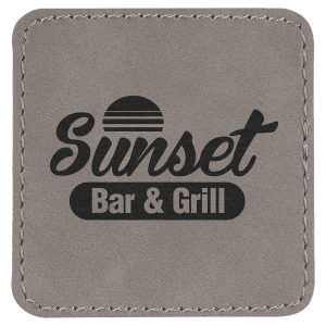 2 1/2" x 2 1/2" Gray Leatherette Square Patch with Premium Adhesive — catalog reference 1555