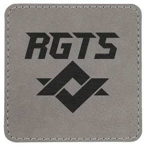 3" x 3" Gray Leatherette Square Patch with Premium Adhesive — catalog reference 1540