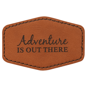 3" x 2" Rawhide Leatherette Hex Patch with Premium Adhesive — catalog reference 1587