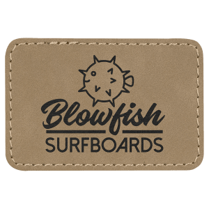 3" x 2" Light Brown Leatherette Rectangle Patch with Premium Adhesive — catalog reference 1469