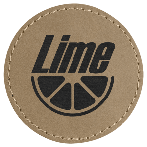 2 1/2" Light Brown Leatherette Round Patch with Premium Adhesive — catalog reference 1528