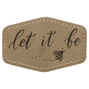 3" x 2" Light Brown Leatherette Hex Patch with Premium Adhesive — catalog reference 1588