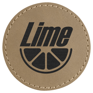 2 1/2" Round Light Brown Leatherette Patch with Adhesive — catalog reference 1356