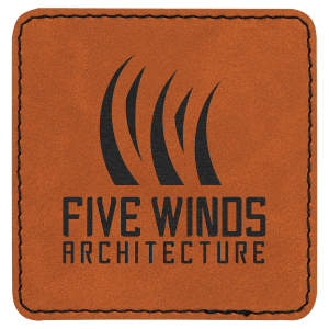 3" x 3" Square Rawhide Leatherette Patch with Adhesive — catalog reference 1428
