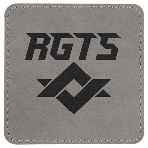3" x 3" Square Gray Leatherette Patch with Adhesive — catalog reference 1430