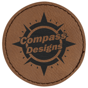 2 1/2" Round Dark Brown Leatherette Patch with Adhesive — catalog reference 1360