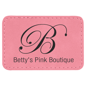 3" x 2" Rectangle Pink Leatherette Patch with Adhesive — catalog reference 1304