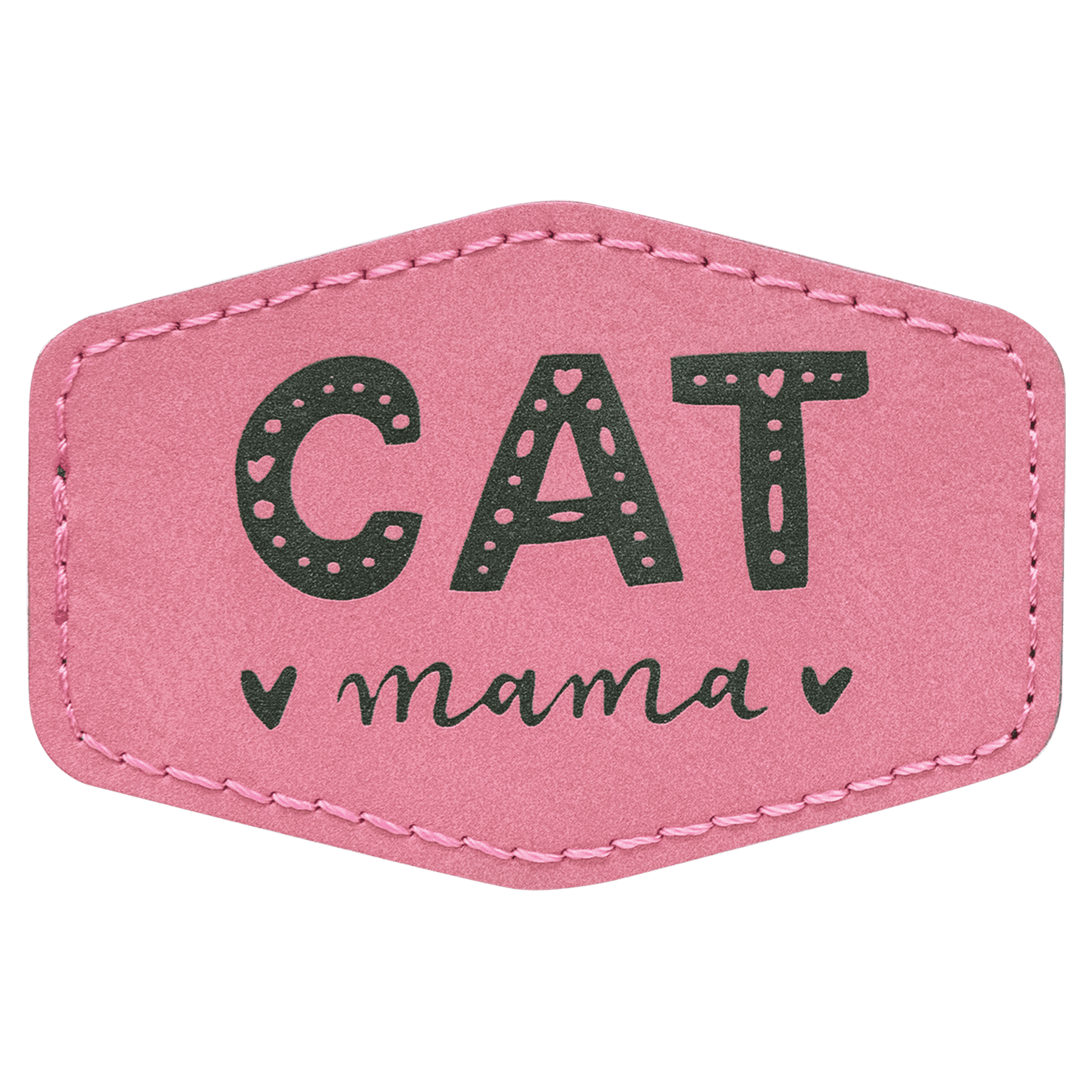3" x 2" Hex Pink Leatherette Patch with Adhesive — catalog reference 1319