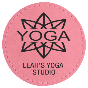 2 1/2" Round Pink Leatherette Patch with Adhesive — catalog reference 1362