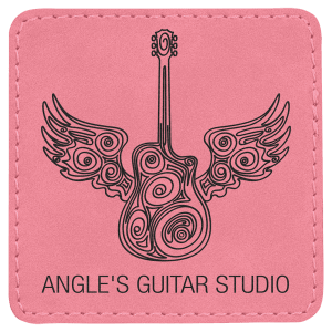 3" x 3" Square Pink Leatherette Patch with Adhesive — catalog reference 1433