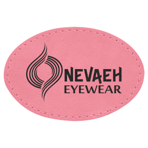 3" x 2" Oval Pink Leatherette Patch with Adhesive — catalog reference 2301