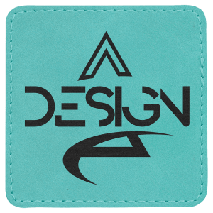 3" x 3" Square Teal Leatherette Patch with Adhesive — catalog reference 1434