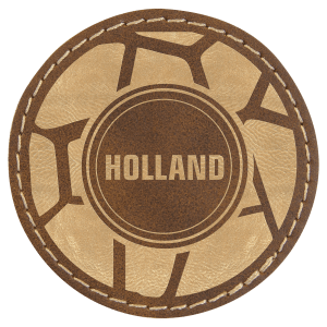 2 1/2" Round Rustic/Gold Leatherette Patch with Adhesive — catalog reference 1365